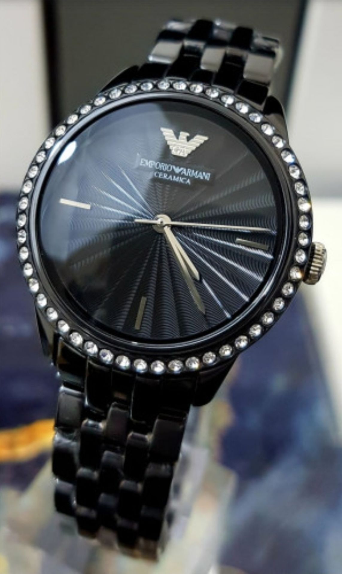 Emporio Armani AR1478 Ladies Black Ceramica Quartz Watch - Image 2 of 6