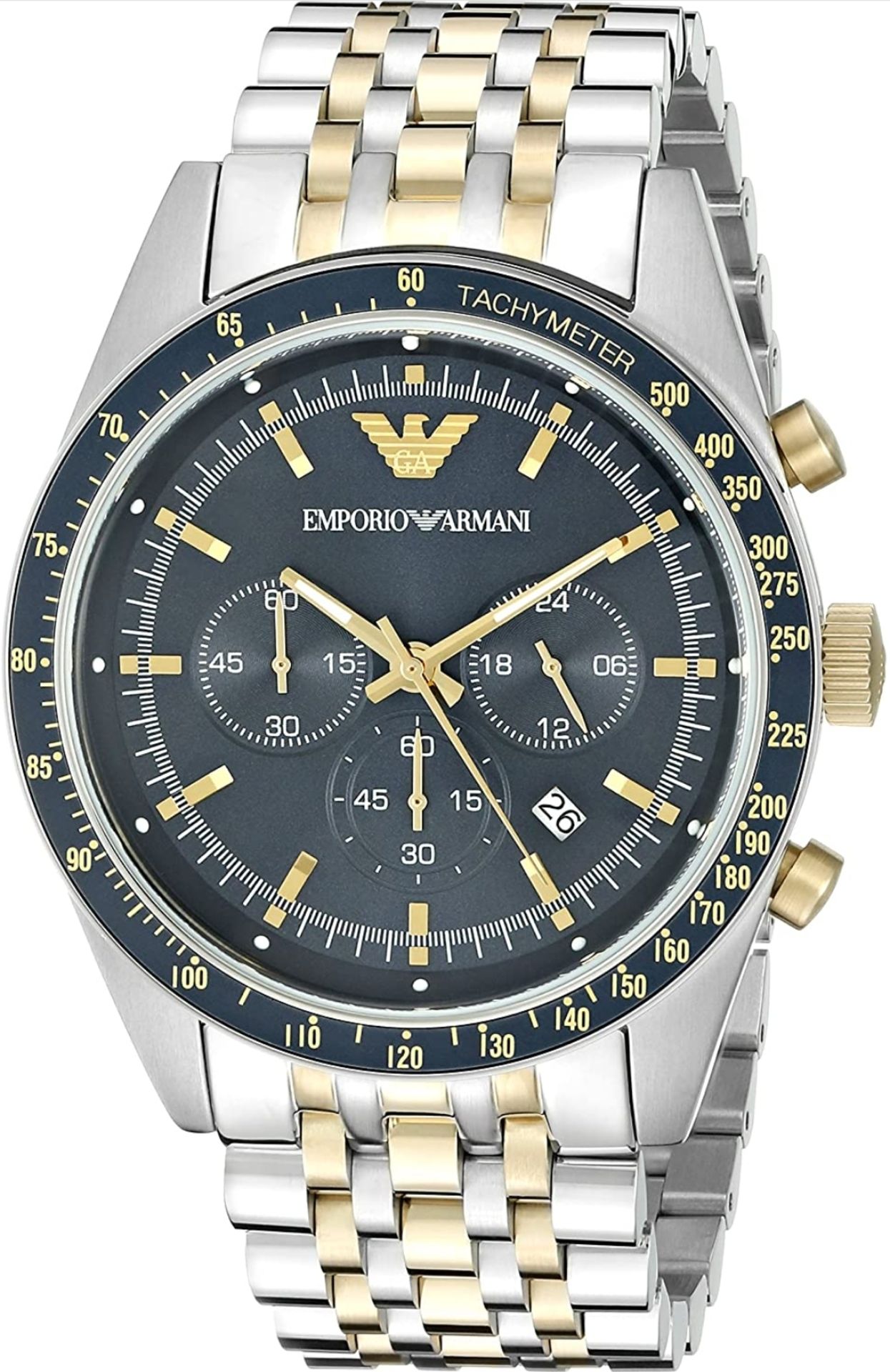 Emporio Armani AR6088 Men's Two Tone Quartz Chronograph Watch - Image 7 of 10