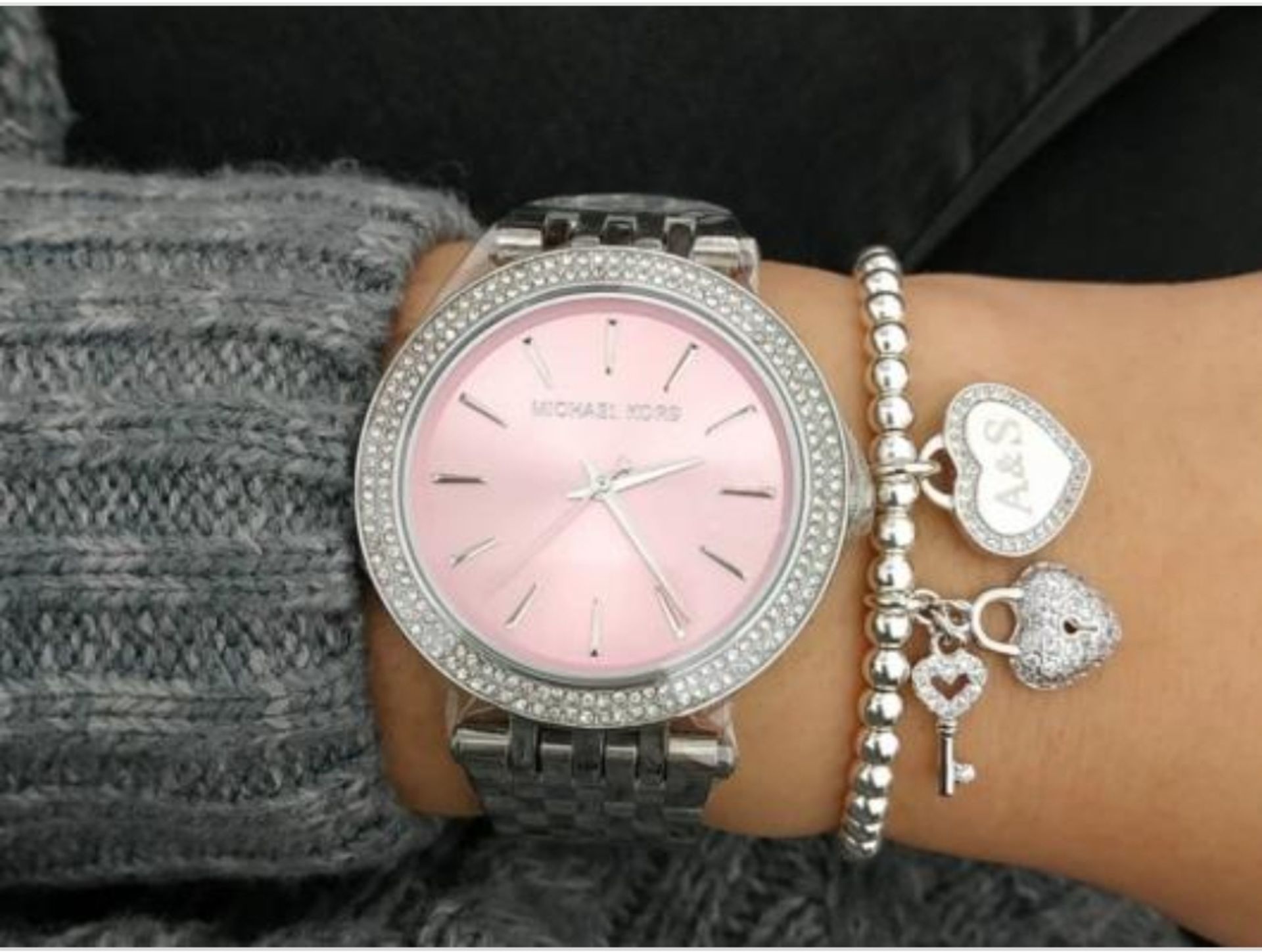 Michael Kors MK3352 Darci Pink & Silver Stainless Steel Ladies Watch - Image 3 of 8
