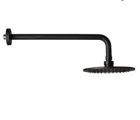 Brand New Boxed Noir 200mm Shower Head with Wall Arm - Black RRP £155 **No Vat**