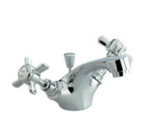 Brand New Boxed Ben sham Cross Head Traditional Basin Mono Mixer Tap incl. Waste Chrome RRP £120
