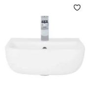Brand New Boxed Cedar 520mmm White Semi Recessed Basin with 1 Tap Hole RRP £120 *No VAT*