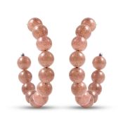 New!! Quartz and White Austrian Crystal Necklace & Strawberry Quartz Earrings