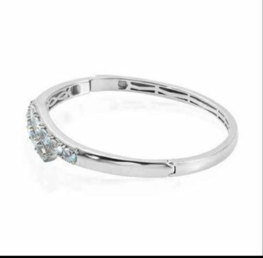 NEW!! Sky-blue Topaz Bypass Bangle - Image 2 of 4