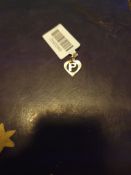 NEW!! Children's Diamond Cut Initial P Heart Pendant in 9K Gold