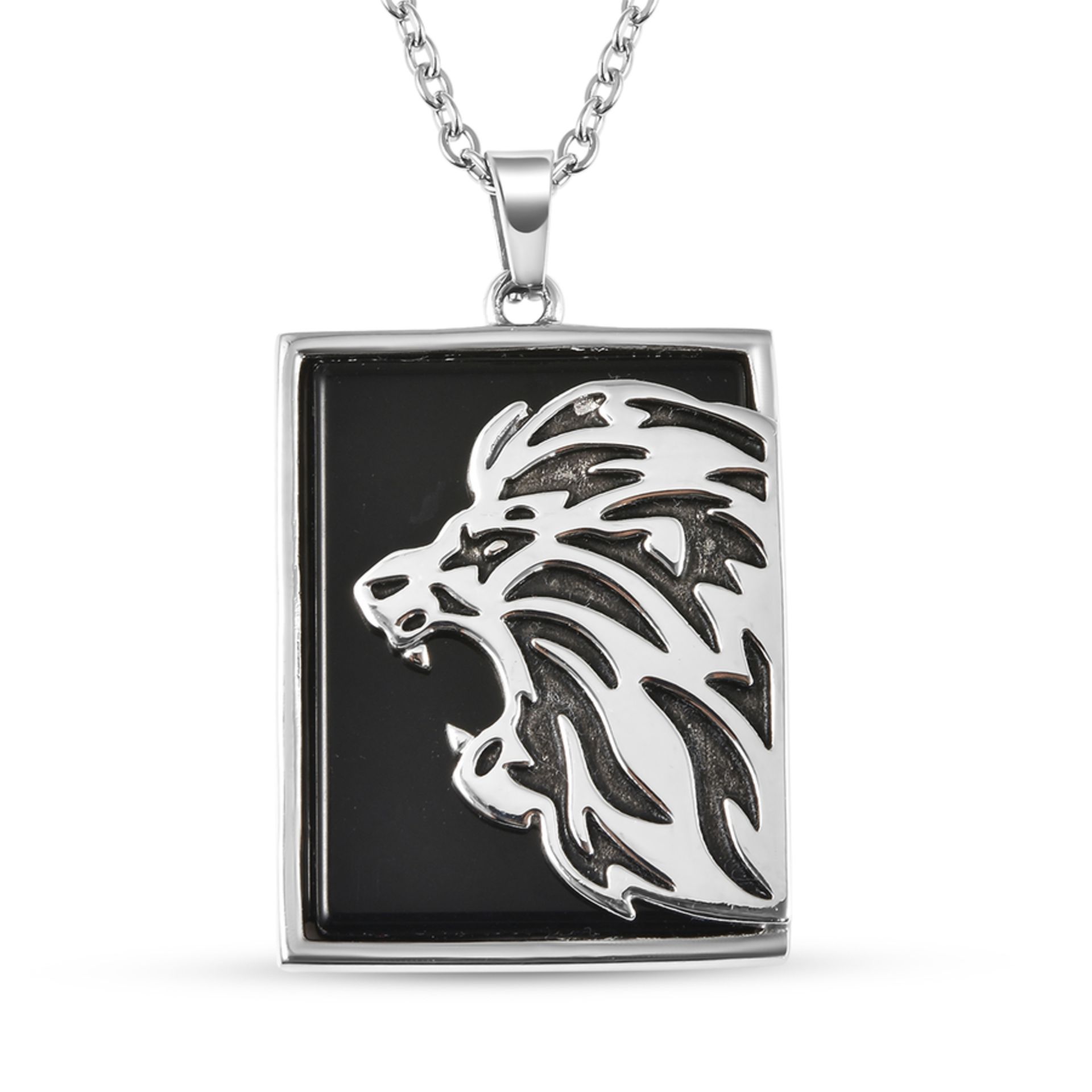 NEW!! Black Agate Lion Ring & Black Agate Lion Pendant - Image 6 of 8