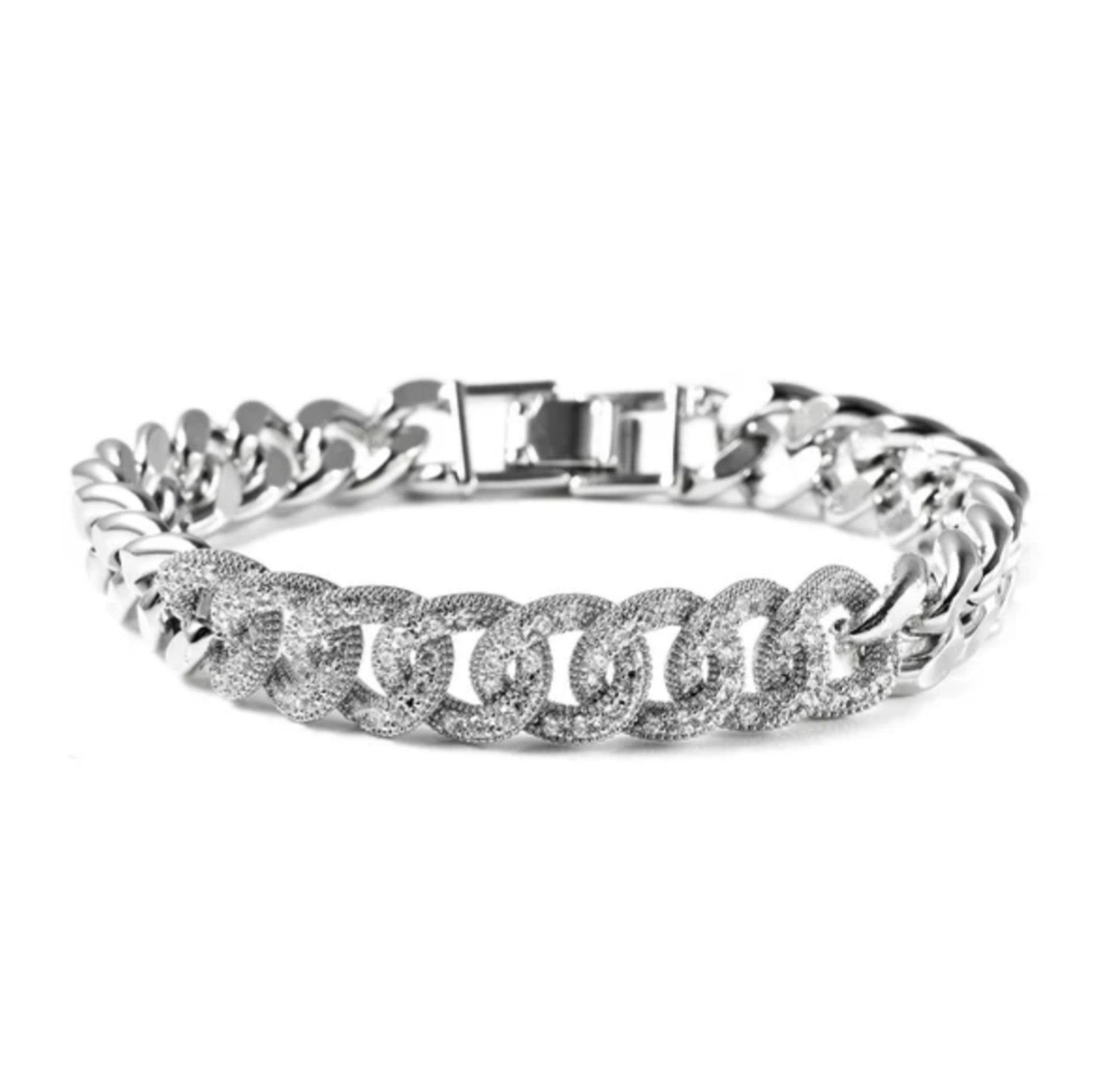 NEW!! Simulated Diamond Curb Bracelet - Image 2 of 3