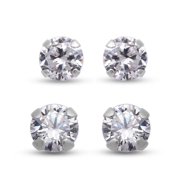NEW!! ELANZA Simulated Diamond Stud Earrings - Set of 2