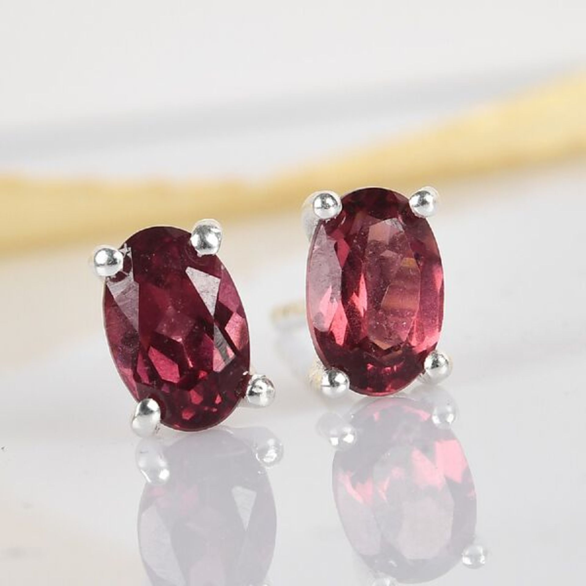 NEW!! Red Garnet Stretchable Bracelet & Earrings - Image 2 of 2