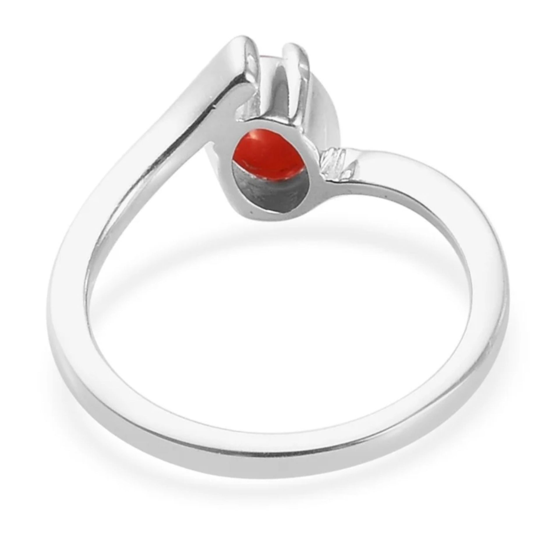 NEW!! Natural Coral Ring & Earrings in Sterling Silver - Image 3 of 6