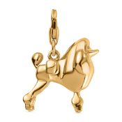 NEW!! 14K Gold Overlay Sterling Silver Poodle Dog Charm