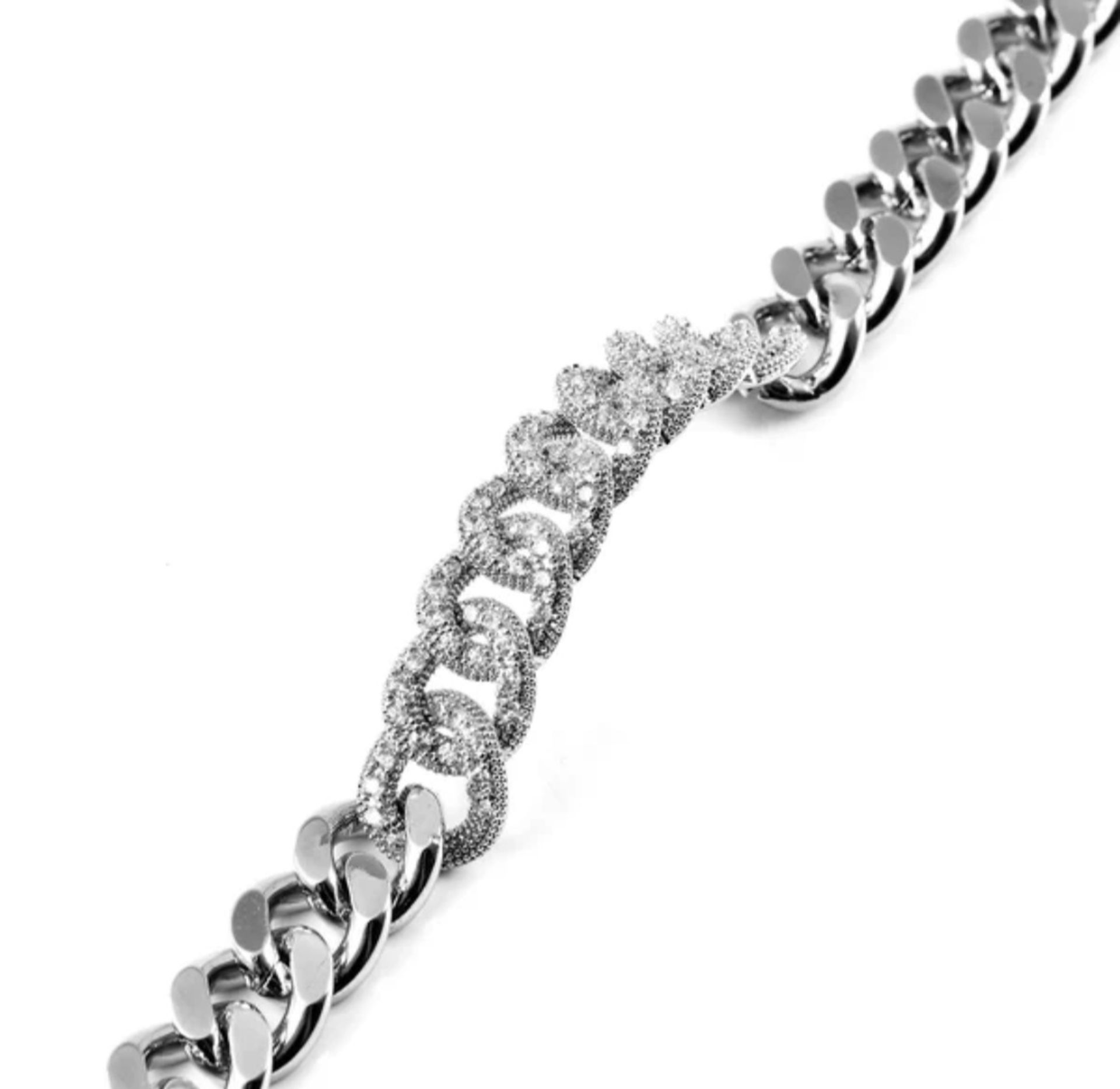 NEW!! Simulated Diamond Curb Bracelet - Image 3 of 3