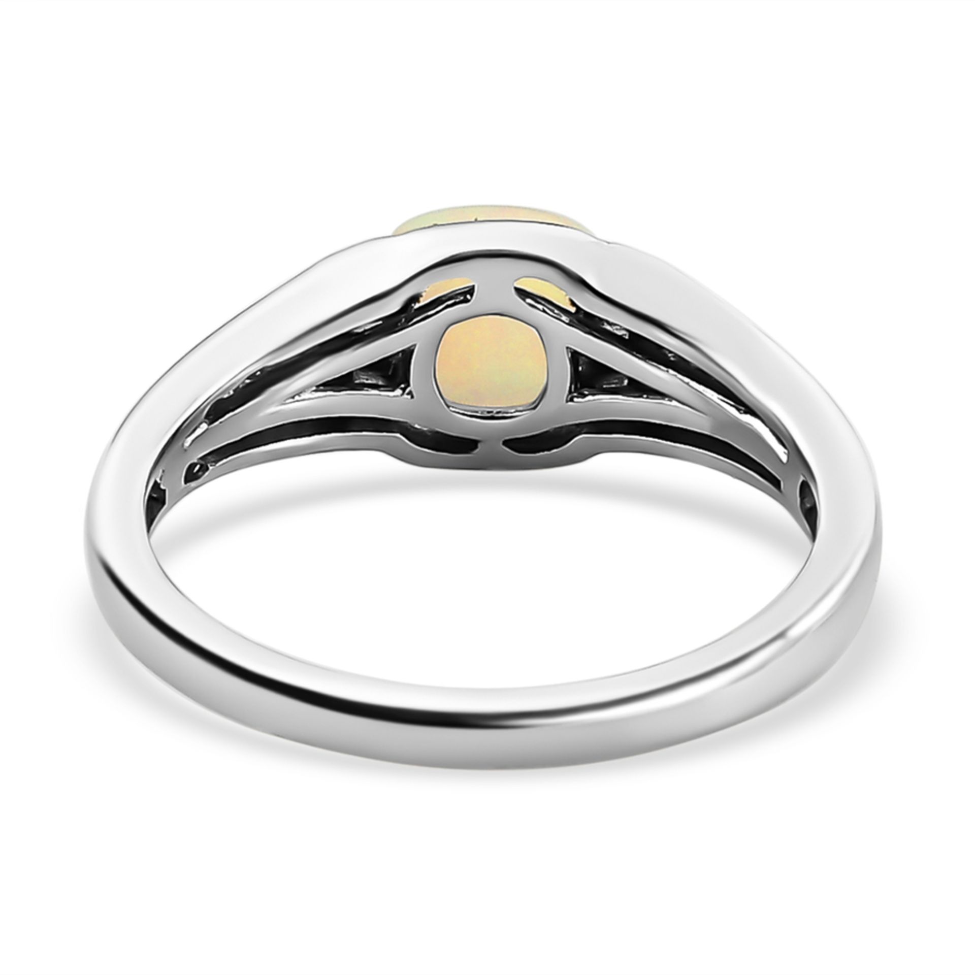 NEW!! Ethiopian Welo Opal Solitaire Ring in Platinum Overlay Sterling Silver - Image 4 of 4