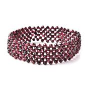 NEW!! Red Garnet Stretchable Bracelet & Earrings