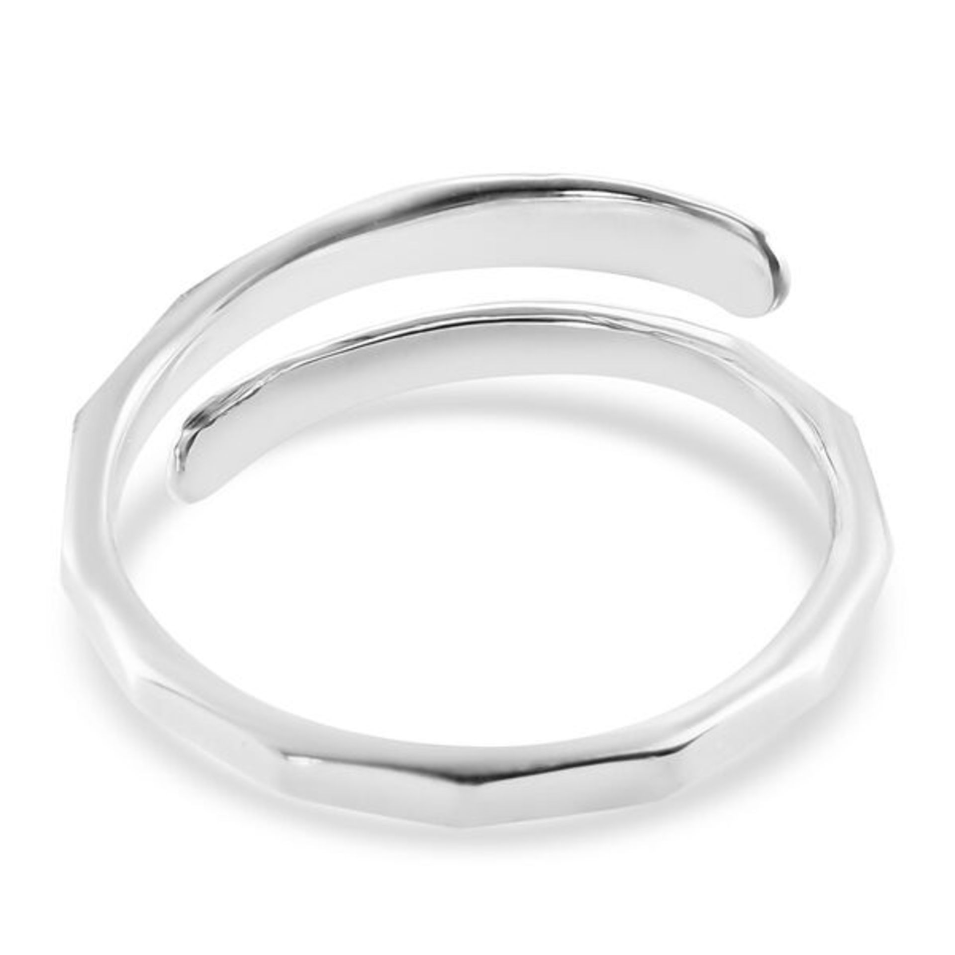 NEW!! Sterling Silver Coiled Plain Band Ring with Bevelled Edges - Image 3 of 3