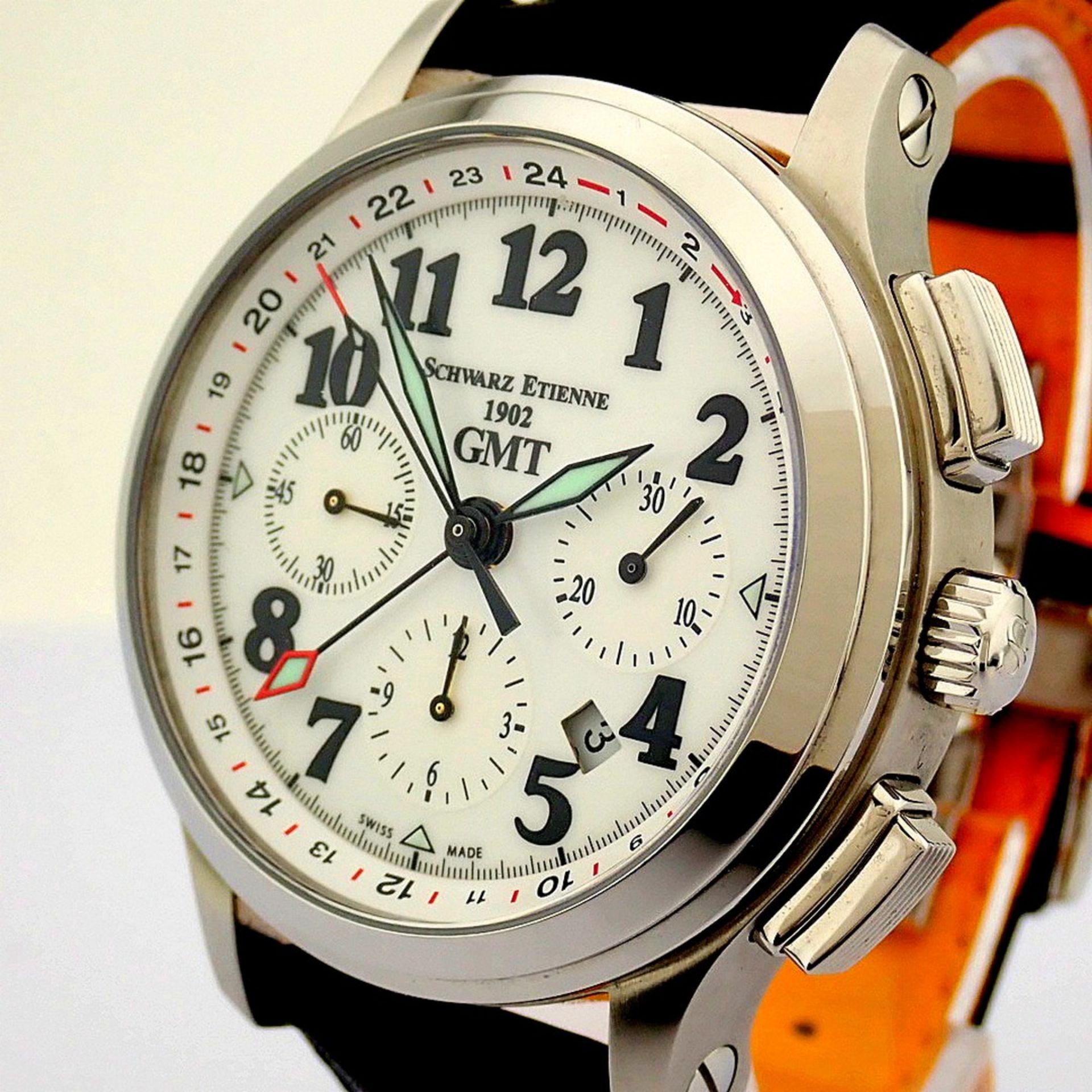 Schwarz Etienne / 1902 GMT Chronograph - Gentlmen's Steel Wrist Watch - Image 7 of 12