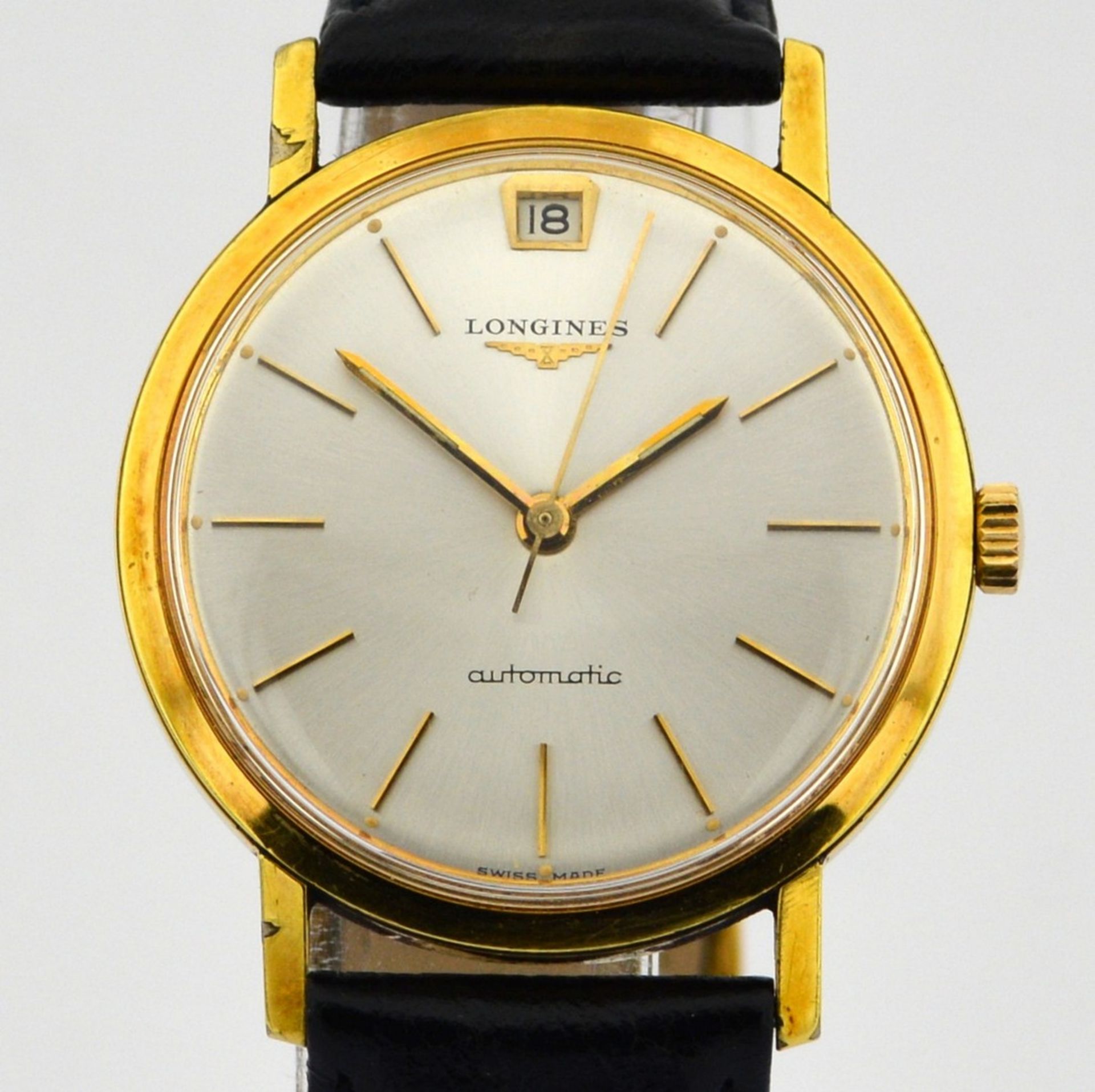Longines / Vintage Automatic Date - Gentlmen's Steel Wrist Watch