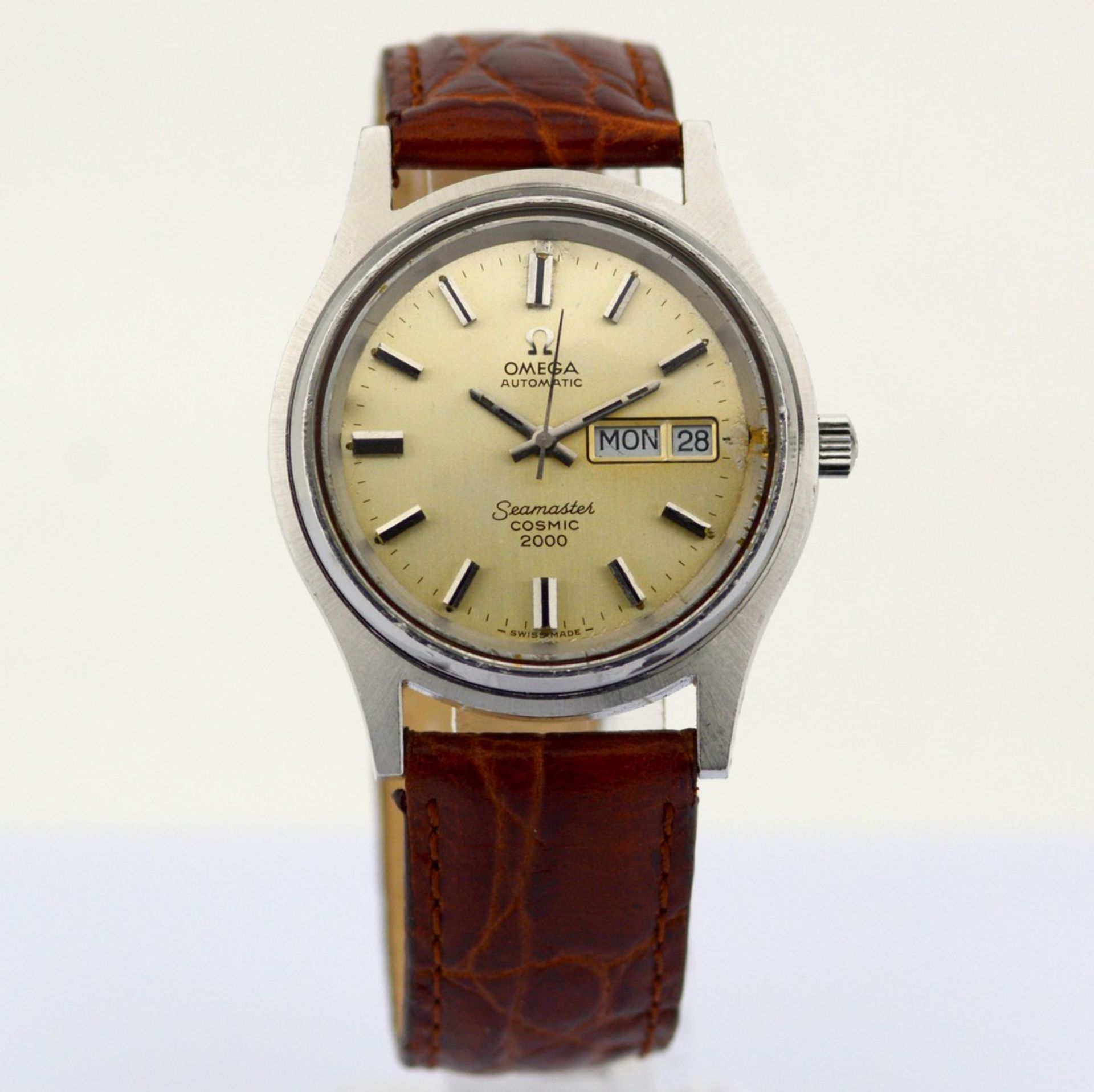 Omega / Seamaster Cosmic 2000 Day Date Automatic Vintage - Gentlmen's Steel Wrist Watch - Image 8 of 9
