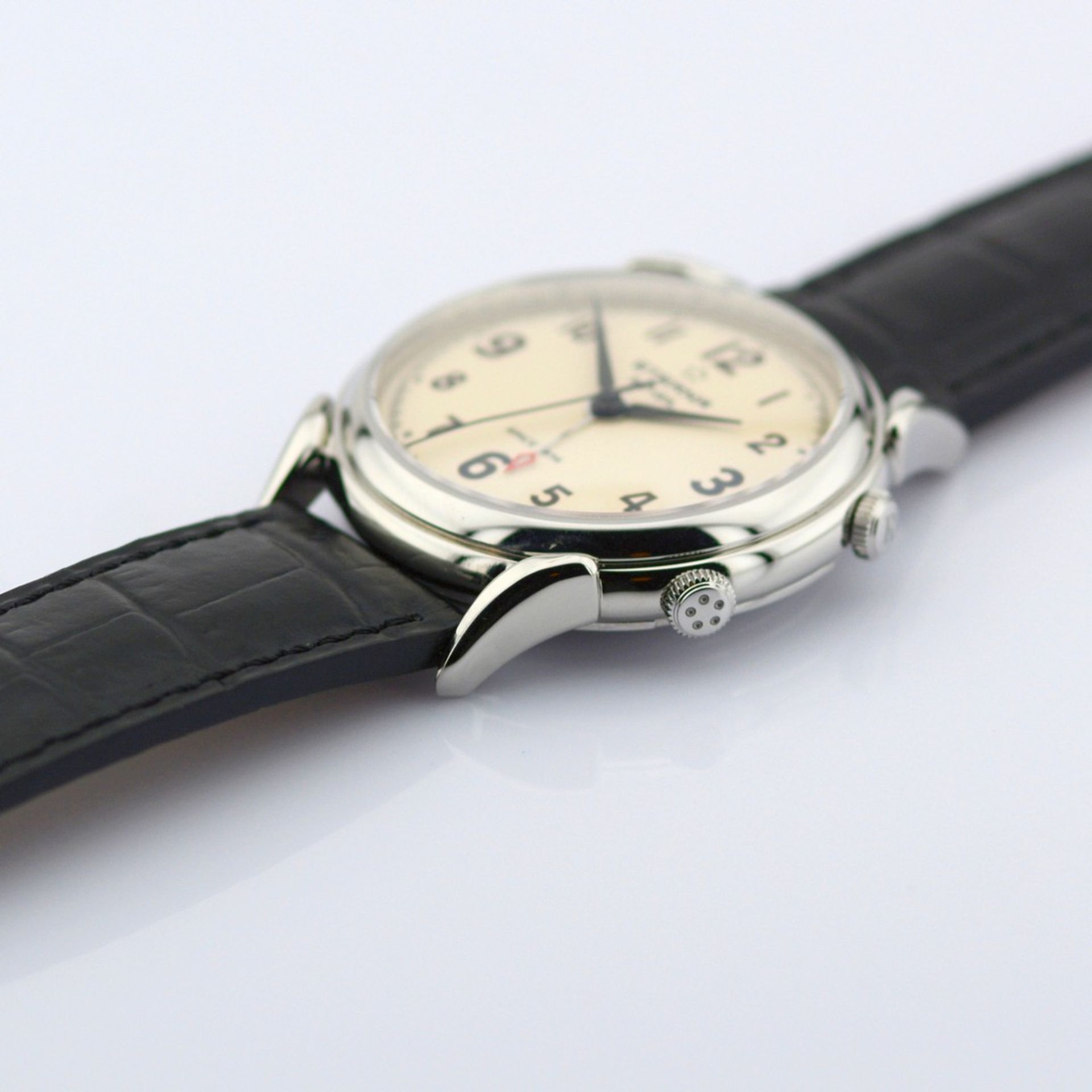 Eterna / Reveil Alarm - Black Strap - Gentlmen's Steel Wrist Watch - Image 7 of 10