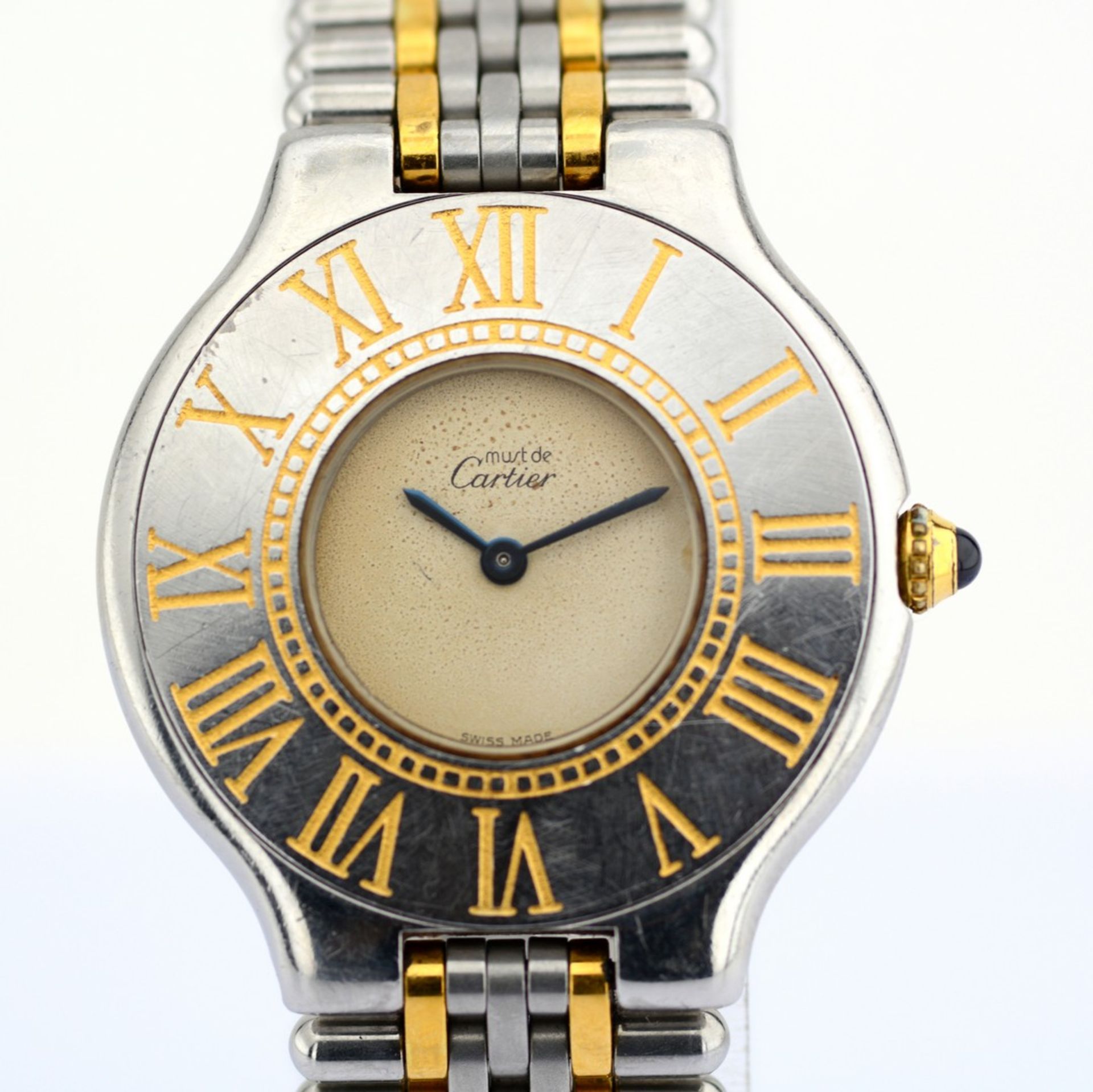 Cartier / Must de 21 - Lady's Gold/Steel Wrist Watch