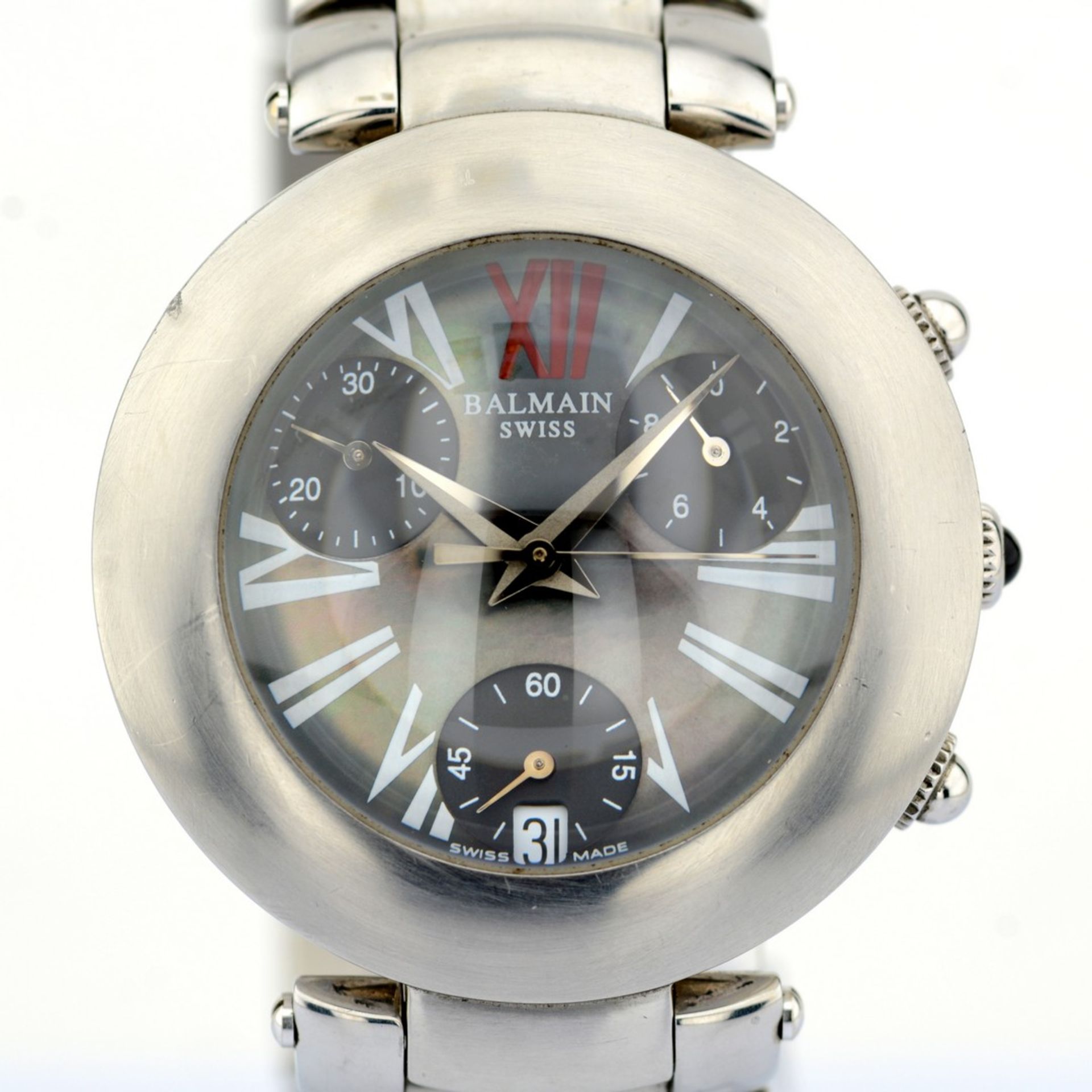 Pierre Balmain / Bubble Swiss Chronograph Date - Gentlmen's Steel Wrist Watch