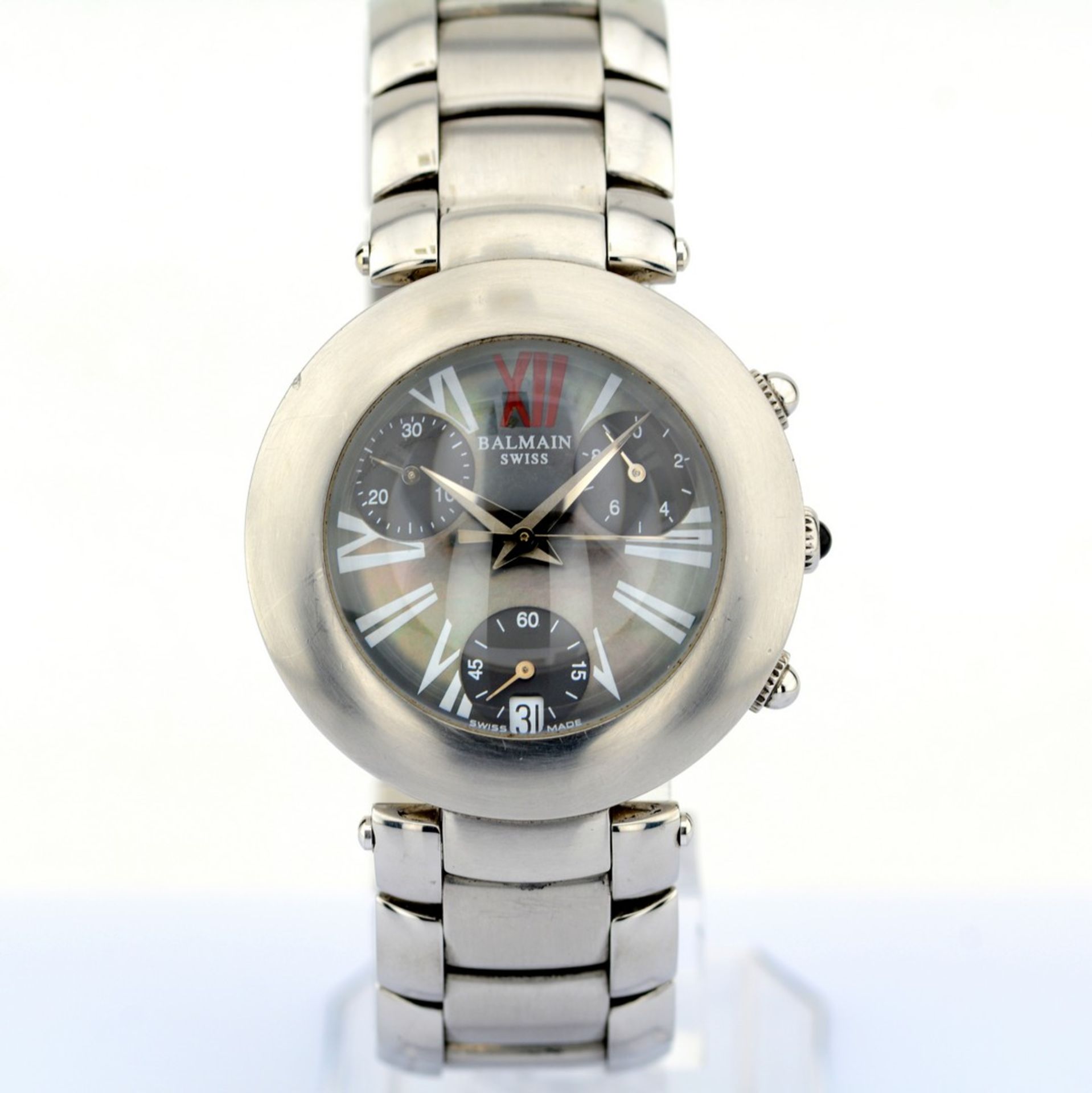 Pierre Balmain / Bubble Swiss Chronograph Date - Gentlmen's Steel Wrist Watch - Image 3 of 6