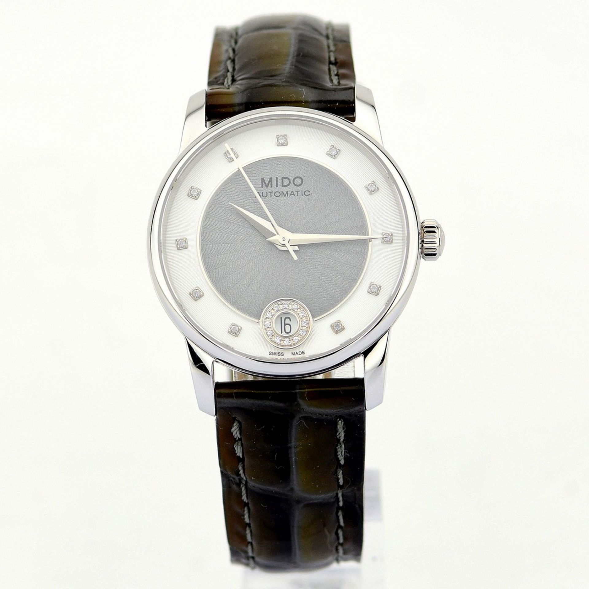 Mido / Automatic Diamonds Date - Unisex Steel Wrist Watch - Image 9 of 11