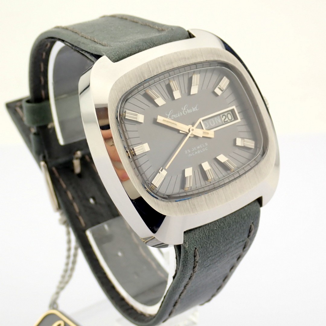 Louis Erard / INCABLOC Day Date - (Unworn) Gentlmen's Steel Wrist Watch - Image 3 of 10