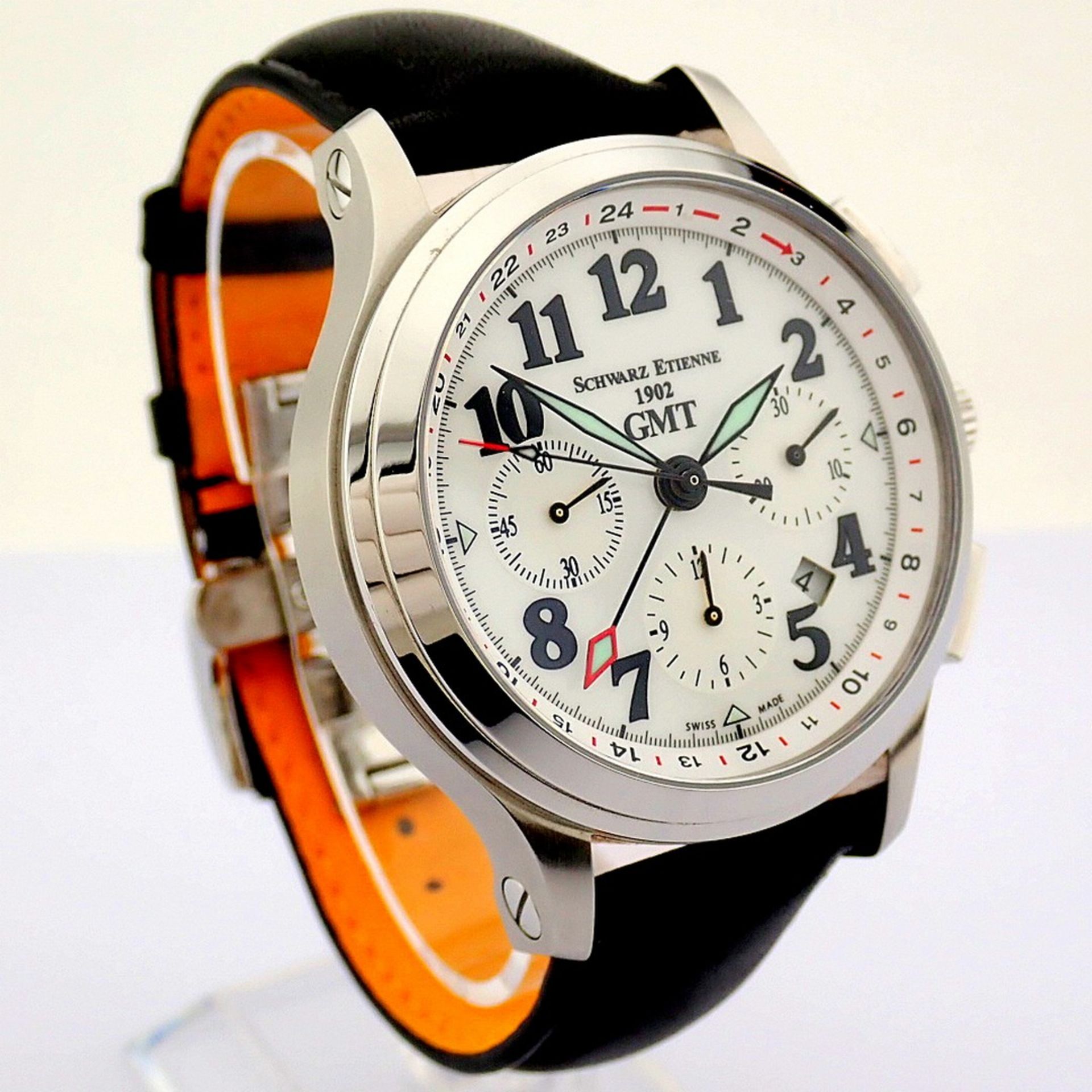 Schwarz Etienne / 1902 GMT Chronograph - Gentlmen's Steel Wrist Watch - Image 10 of 12