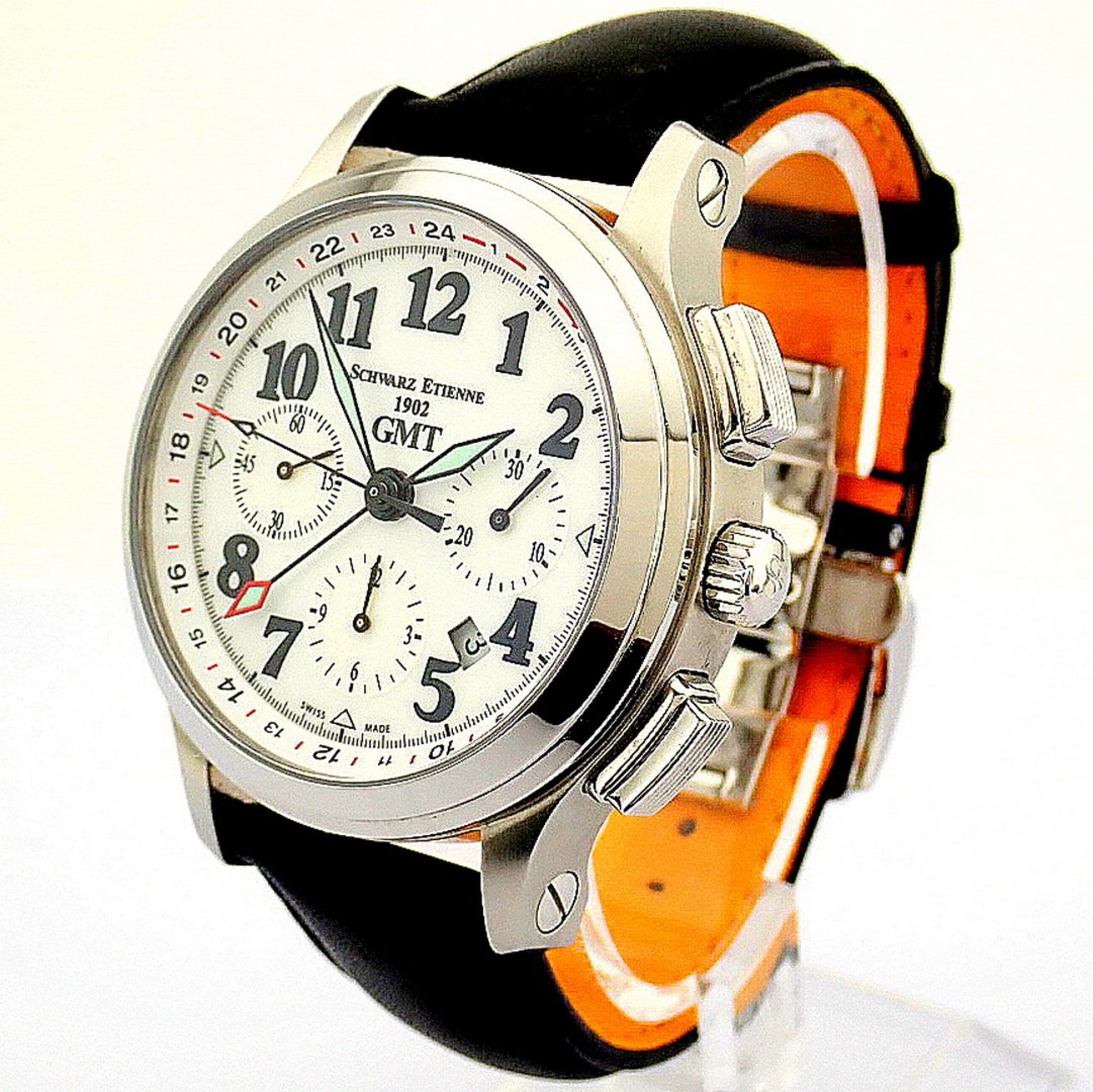 Schwarz Etienne / 1902 GMT Chronograph - Gentlmen's Steel Wrist Watch - Image 6 of 12