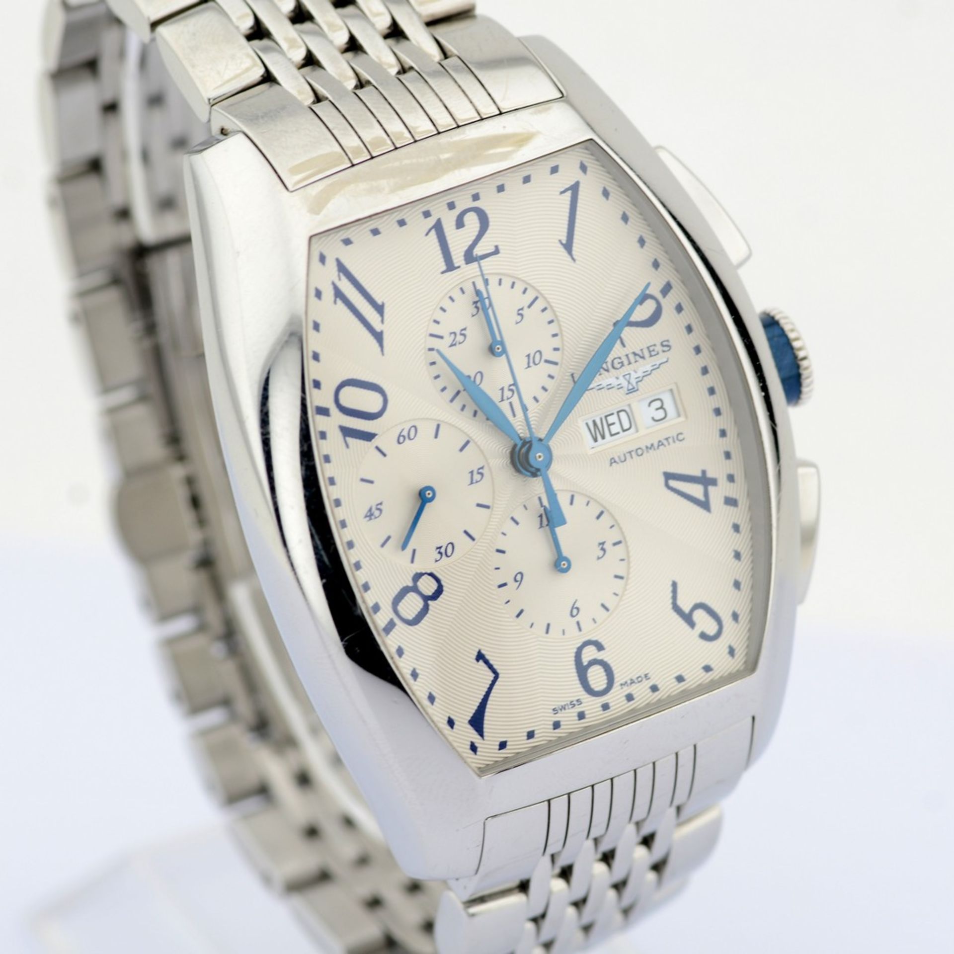 Longines / Longines Evidenza XL 56 mm Chronographe Day Date - Gentlmen's Steel Wrist Watch - Image 3 of 8