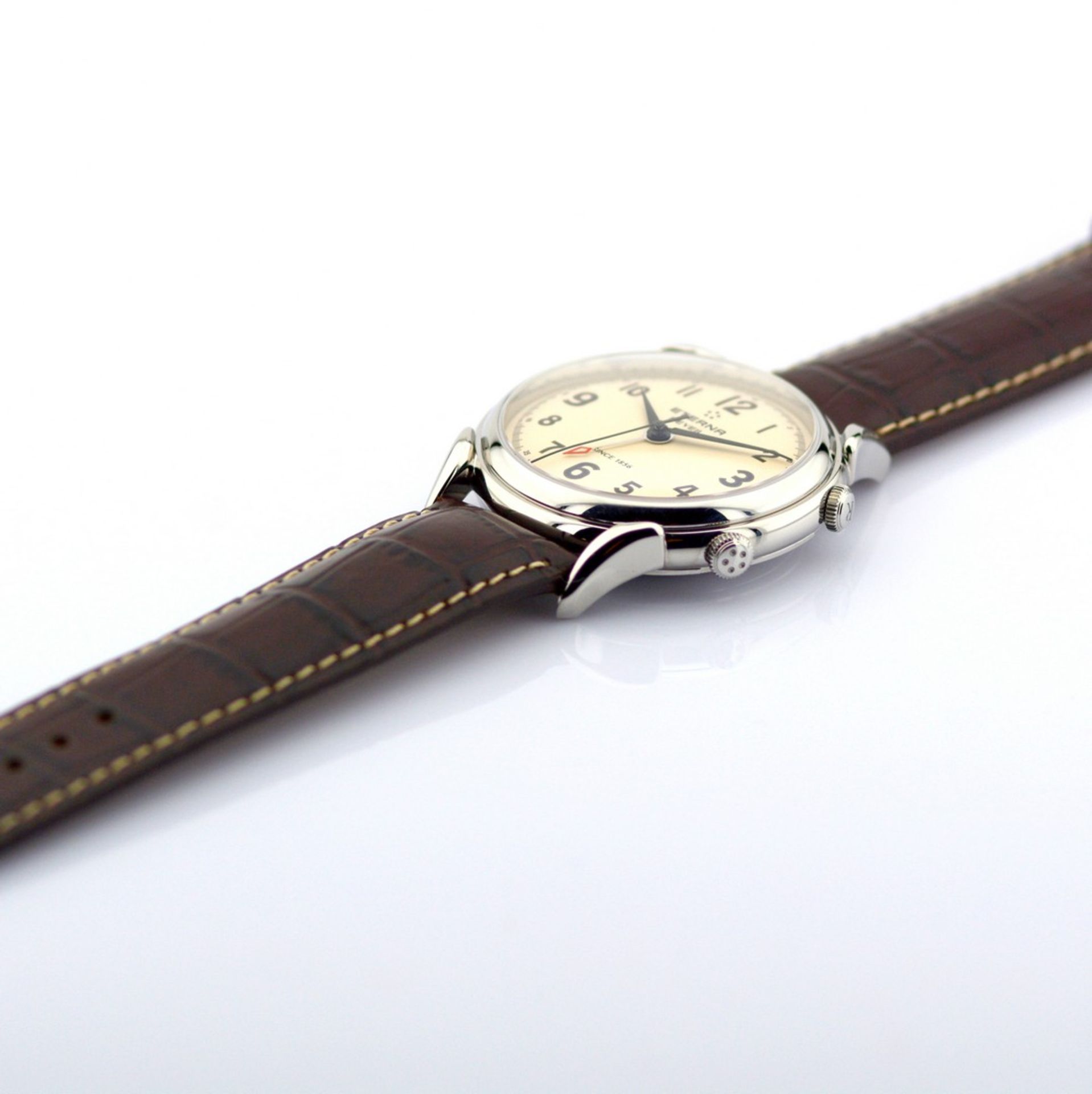 Eterna / Reveil Alarm - Brown Strap - Gentlmen's Steel Wrist Watch - Image 4 of 7