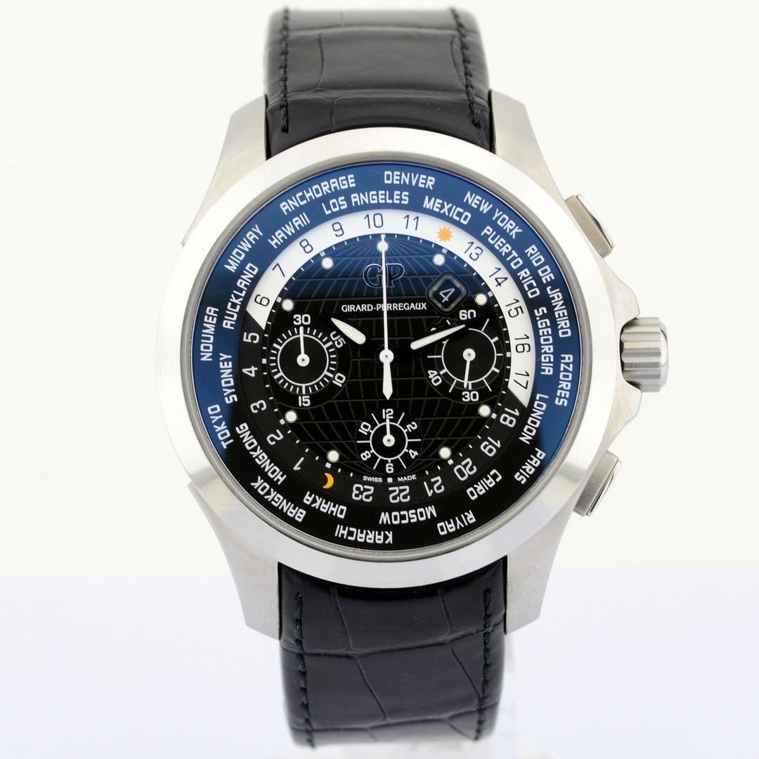 Girard-Perregaux / Traveller - World Timer WW.TC Chronograph - Gentlmen's Steel Wrist Watch - Image 8 of 10