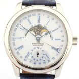 Claude Meylan / Vallee De Joux Moonphase - Gentlmen's Steel Wrist Watch