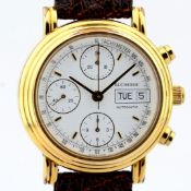 Bucherer / Tricompax Day/Date Chronograph Automatic - Gentlmen's Gold-plated Wrist Watch