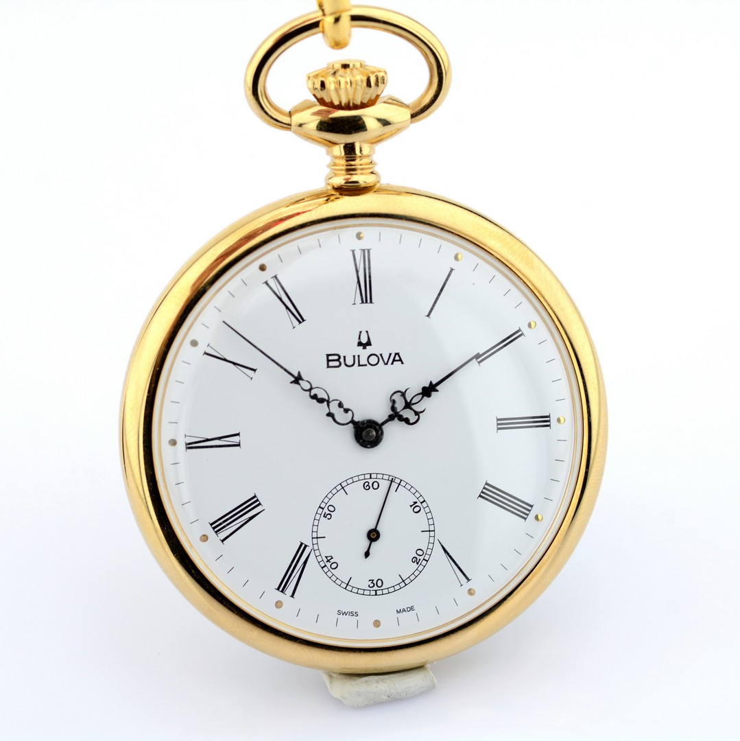 Bulova / Pocket Watch - Gentlmen's Gold/Steel Wrist Watch