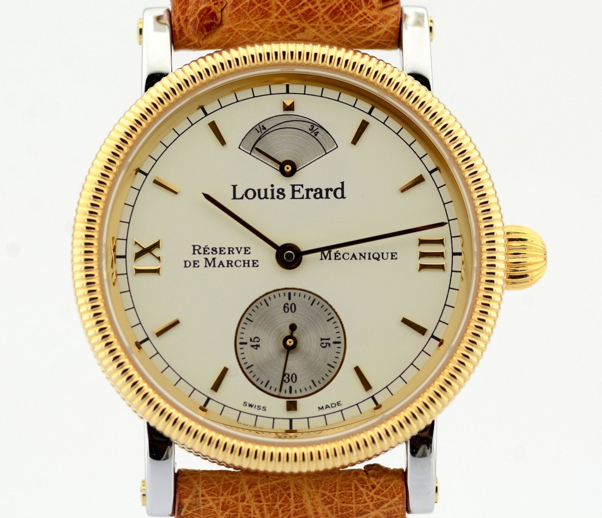 Louis Erard / Reserve De Marche Mecanique Manual La Longue Ligne - Gentlmen's Steel Wrist Watch