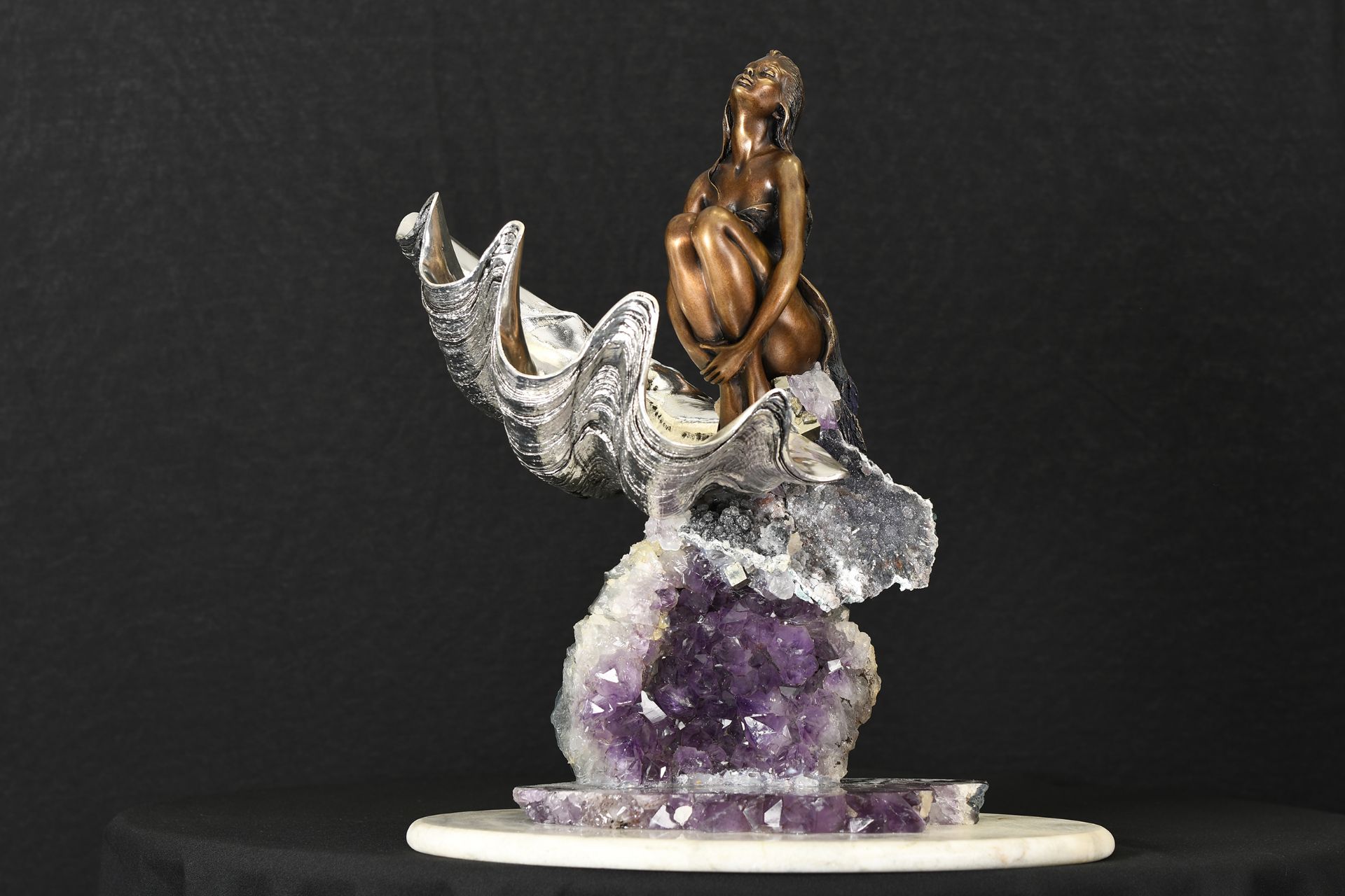 Bronze and Amethyst Lady in Shell