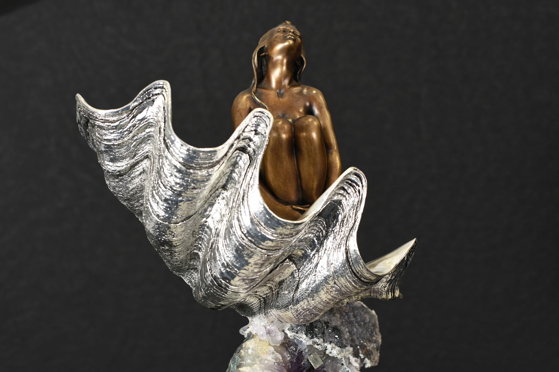 Bronze and Amethyst Lady in Shell - Image 7 of 7