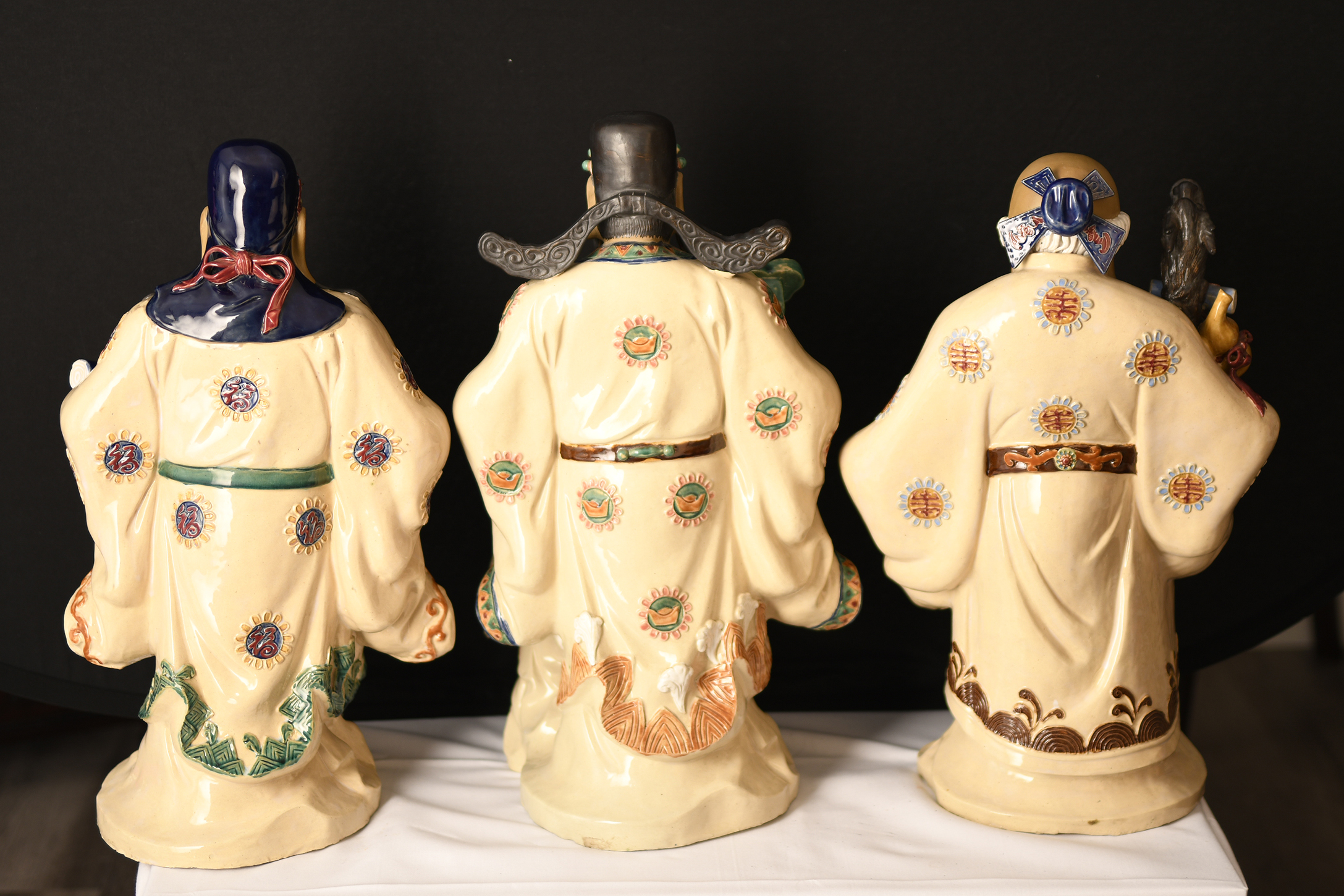 Large Set of 3 Hand Made Porcelain Gods - Image 5 of 7