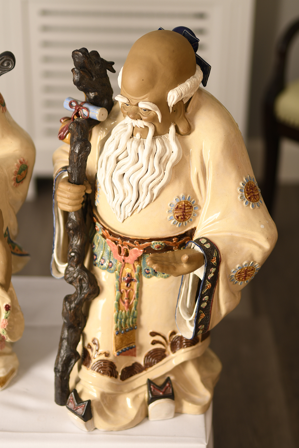 Large Set of 3 Hand Made Porcelain Gods - Image 2 of 7