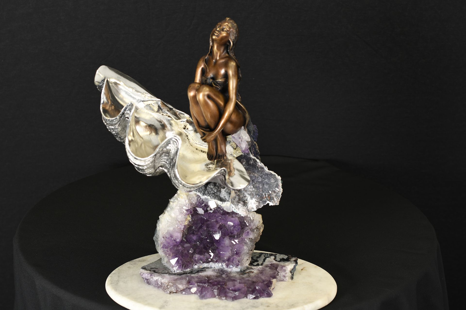 Bronze and Amethyst Lady in Shell - Image 2 of 7