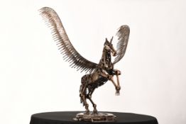 Hand Made Pegasus Metal Sculpture