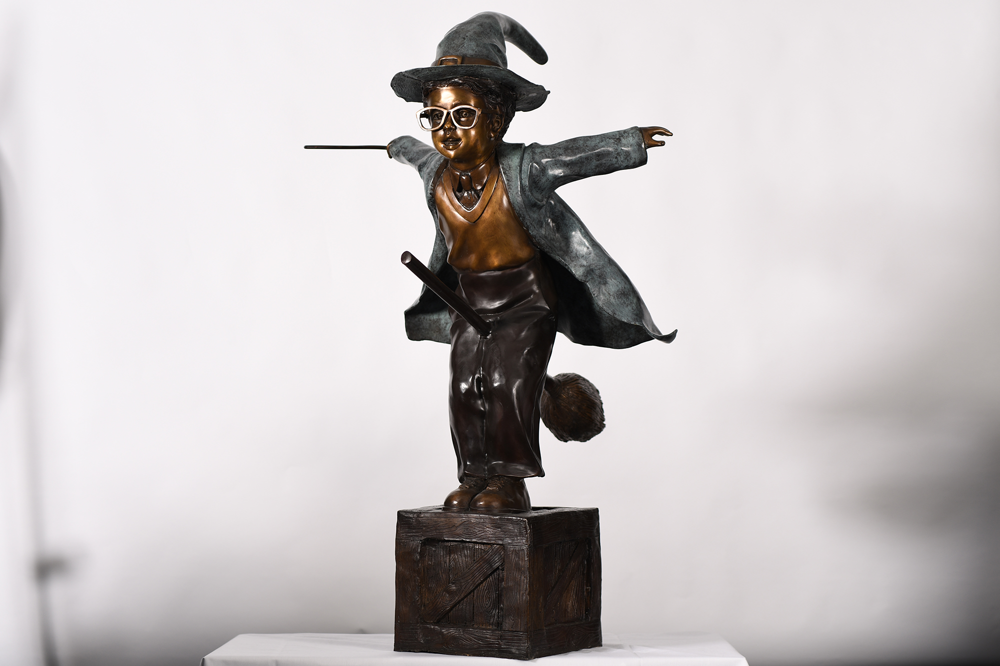 Large 4ft Bronze Wizard Figure