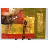 Original Abstract Painting on Canvas Board
