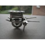 Antique Chinese Miniature Silver Wheelbarrow