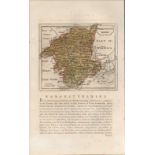 Worcestershire 1783 F Grose Copper Plate Coloured County Map.