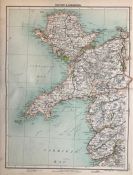 Victorian 1897 Map Wales Holyhead Carnarvon Colwyn Pwllheli Etc.