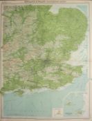 Antique Map England & Wales South East Norfolk London Dover Channel Islands.