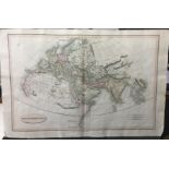 Rare Ancient World on a Polar Projection Smiths Classical Map 1809.